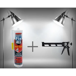 Fix All High Tack Korniş Yapıştırıcı Montaj Yapıştırıcısı 290 ml Beyaz + Silikon Tabancası