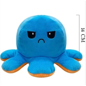 Toys Peluş Duygulu Ahtapot Oyuncak 14 cm Mavi/turuncu