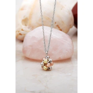 Sümer Telkari Dorissa Altın Yaldızlı Rose Gümüş  Kolye