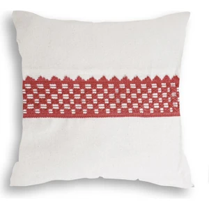 Tekli Özel Tasarım Kırmızı Dantelli Keten Kırlent Yastık Kılıfı 43x43 cm