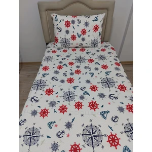 Tek Kişilik Ara Beden (120X200) Ranforce Lastikli Çarşaf Takımı Denizci Desenli