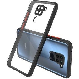Kzy Xiaomi Redmi Note 9 Kılıf Kamera ve Köşe Korumalı Aircolor Kapak - Siyah