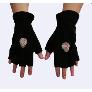 Asker Vadisi Eldiven Polar Kesik Parmaklı Bekçi Eldiveni Siyah Renk