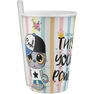 AP-9124 Yummy Pipetli Bardak 400ML Gökkuşağı