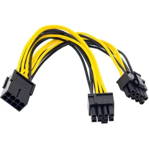 8 pin PCIE erkek to  6+2 PCI-E GPU Y dişi çoklayıcı power kablo