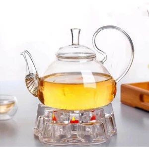 Borosilikat Cam Demlik ve Cam Isıtıcı Seti Lilyum Düşmez Kapaklı 800ML