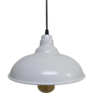 Retro Beyaz Içi Beyaz Tekli Metal Sarkıt Çap: 25CM