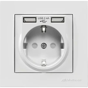 Rita Beyaz Ikili Usbli Top. Priz(Çerçeveli) Mutlusan