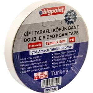 Çift Taraflı Köpük Bant 19 mm x 5 mt