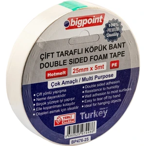 Çift Taraflı Köpük Bant 25 mm x 5 mt