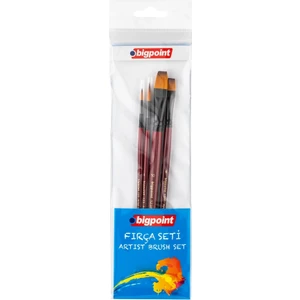 123 Serisi Sentetik Kıl Yuvarlak ve Kesik Uçlu Fırça Seti 4'lü Blister