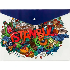 Çıtçıtlı Dosya A4 Istanbul Desenli