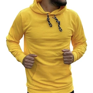 Amor Man Kapüşonlu Kanguru Cep Pamuk Içi Komple Polar Erkek Hoodie-Sweatshirt