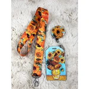 Van Gogh Ayçiçekleri Boyun Askısı Yoyo ve Kartlık Set