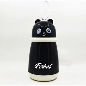 Hediye Kesesi Kişiye Özel Cam Şişe Panda Matara 380 ml