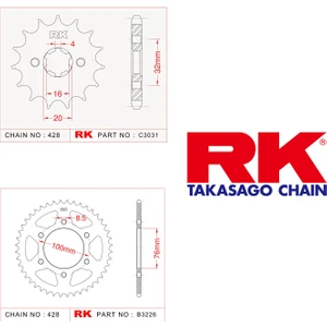 Yamaha YZF-R 125 ABS Rk Ön Arka Dişli 428 - 14/48 T (2015-2018)