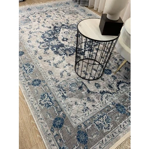 Aker Kilim Motif Lateks Kaymaz Taban Saçaklı Eskitme Halı
