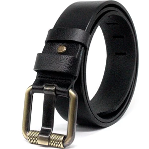 Erkek Deri 4,5 cm Kot Kemeri Siyah