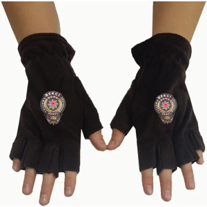 Eldiven Polar Kesik Parmaklı Bekçi Eldiveni Kahverengi Renk