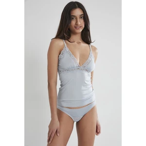 Kadınlar İçin Pierre Cardin Dantelli Penye Atlet Külot Set - Nefes Alabilir Kaşkorse Materyal