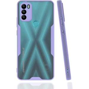 General Mobile Gm 21 Plus Kılıf Kamera Korumalı Arkası Mat Silikon Platin - Lila
