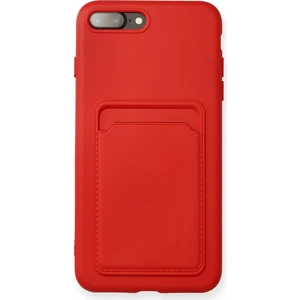 iPhone 7 Plus Kılıf Kartvizitli Silikon Kelvin - Kırmızı