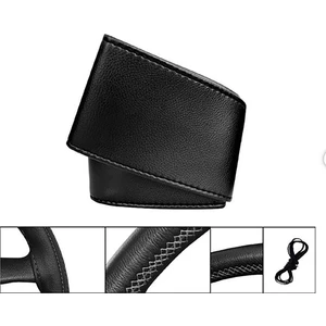 Ayaz Grup Fiat Egea Serisine Uyumlu Dikmeli Direksiyon Kılıfı Siyah Düz Deri ( Kokusuz )