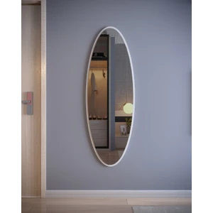 Beyaz Elips 120X40 Dekoratif Boy Aynası