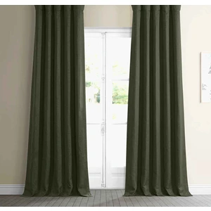 Evdepo Home Keten Karartma Blackout Pilesiz Fon Perde Koyu Yeşil 80 x 250 cm