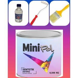 Boyacı Seti: Sentetik BOYA(0.500KG)+ Fırça+ TINER(0.256ML)+ Parmak Rulo