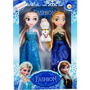 Hobimtek 3lü Frozen Elsa Fashion Elbiseli Oyuncak Bebek 24 cm
