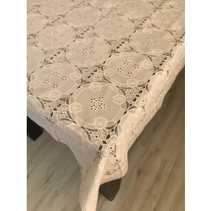 Yüksel Halı Mefruşat Dantel Motifli Pvc Masa Örtüsü Krem