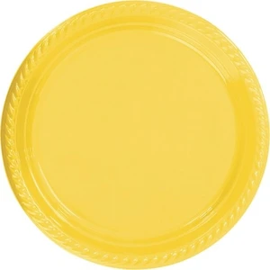 Parti Aksesuar Sarı Plastik Tabak 22 cm 25LI