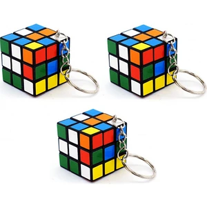 3 Adet Mini Rubik Zeka Küpü (Sabır Küpü) 3x3 Anahtarlık