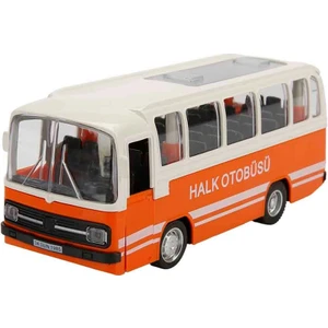 Maxx Wheels Sesli ve Işıklı Nostaljik Halk Otobüsü 15 Cm. - Turuncu