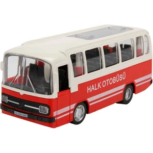Maxx Wheels Sesli ve Işıklı Nostaljik Halk Otobüsü 15 Cm. - Kırmızı
