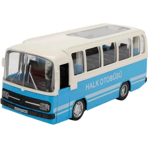Maxx Wheels Sesli ve Işıklı Nostaljik Halk Otobüsü 15 Cm. - Mavi