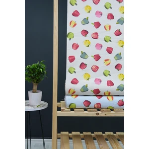 Wella Home Elma Desenli Panama Duck Bezi Keten Kumaş