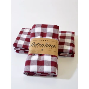 The Company Kareli Piknik Masa ve Yer Örtüsü Retro Bordo