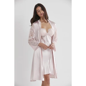 Pierre Cardin 4025 2lı Saten Gecelik Sabahlık Takımı