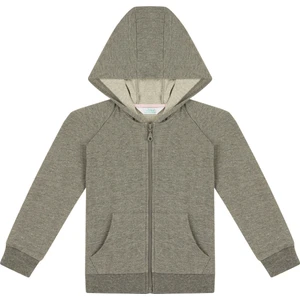 Gri Melanj Kız Çocuk Zip Up Hoodie