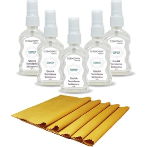 Vision 5 Adet Gözlük Temizleme Spreyi ve 5 Adet Mikrofiber Gözlük Temizleme Bezi