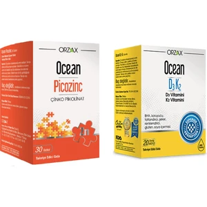 D3 K2 Vitamin Damla 20 ml +  Çinko Takviyesi 15 Mg 30 Tablet