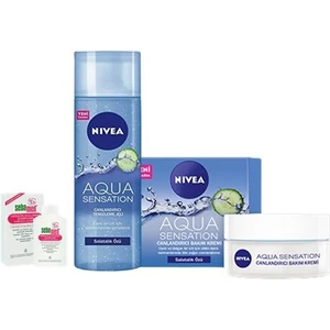 Aqua Sensation Normal/karma Ciltler Için Canlandırıcı Yüz Temizleme Jeli 200 ml Canlandırıcı Krem 50 ml Mini Hergün Şampuan