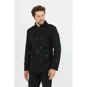 Mero Life Erkek Kemerli Kaşe Kaban Trenç Model