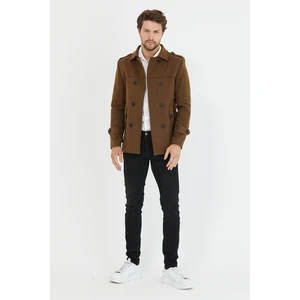 Mero Life Erkek Kemerli Kaşe Kaban Trenç Model