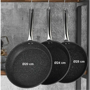 Cook Case 3'lü Granit Tava Seti Çelik Saplı 20 24 28 cm
