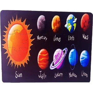 Woodylife Güneş ve Gezegenler Ahşap Parça Puzzle Yapboz Eğitici Çocuk Oyuncak
