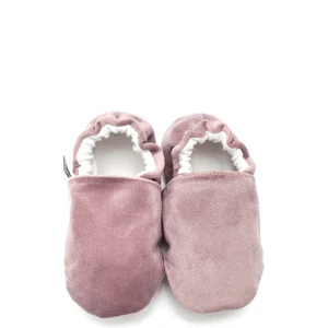 First Step Pamuk Astarlı Kadife Kaydırmaz Taban Patik-Gül KURUSU-F-847