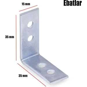 Mobilya Dolap Köşe Bağlantı Sabitleme L Demir Gönye 35X35X15 mm (5 Adet)